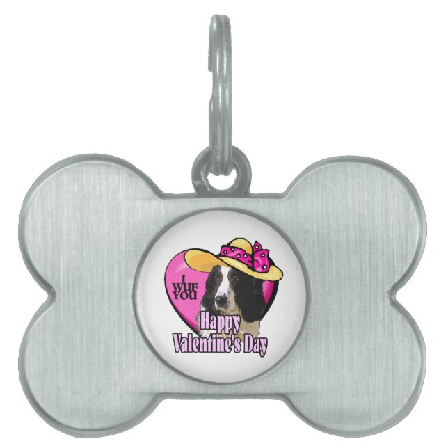 English Springer Spaniel Valentines Day Pet ID Tag (Front)