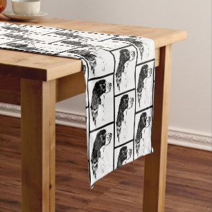 English Springer Spaniel Vintage Dog Art    Short Table Runner