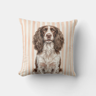 English Springer Spaniel Watercolor Pillow