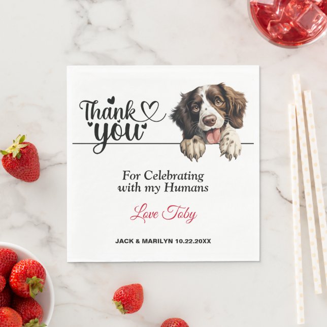 English Springer Spaniel Wedding Thank You Napkins (Insitu)