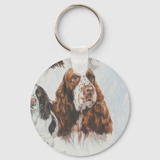 English Springer Spaniel wGhost Keychain (Front)