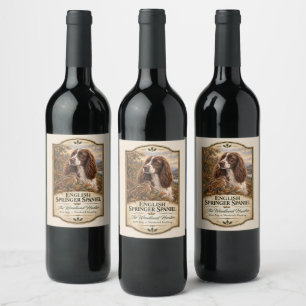 English Springer Spaniel Wine Label