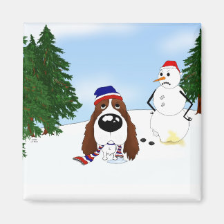 English Springer Spaniel Winter Scene Magnet