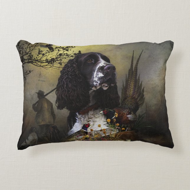 English Springer Spaniel with pheasant     Accent Pillow (Front)