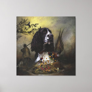 English Springer Spaniel with pheasant   Canvas Print