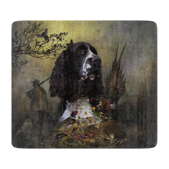 English Springer Spaniel with pheasant     Cutting Board (Front)