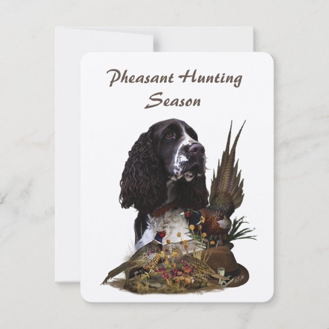 English Springer Spaniel with pheasant  Invitation (Front)