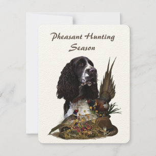 English Springer Spaniel with pheasant Invitation