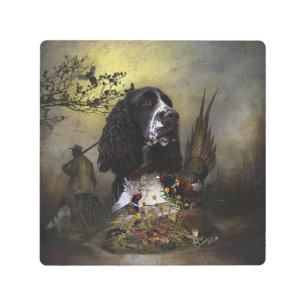 English Springer Spaniel with pheasant   Metal Print