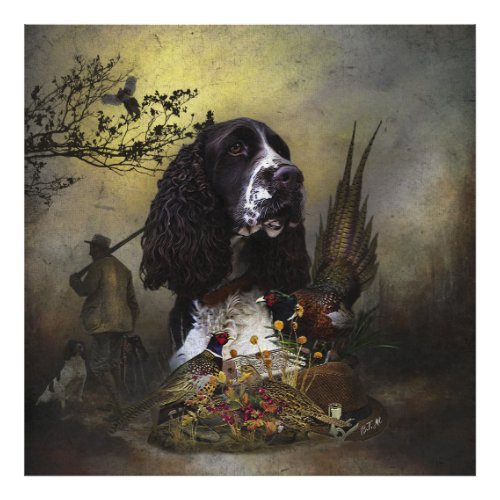 English Springer Spaniel with pheasant  Photo Print