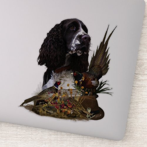 English Springer Spaniel with pheasant    Sticker