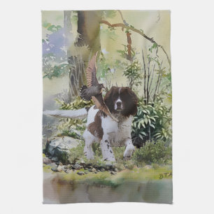 English Springer Spaniel with Woodcock Kitchen Towel
