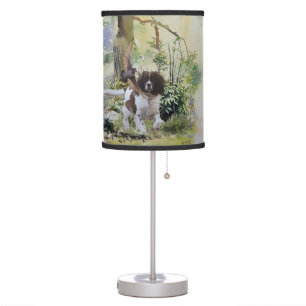 English Springer Spaniel with Woodcock  Table Lamp