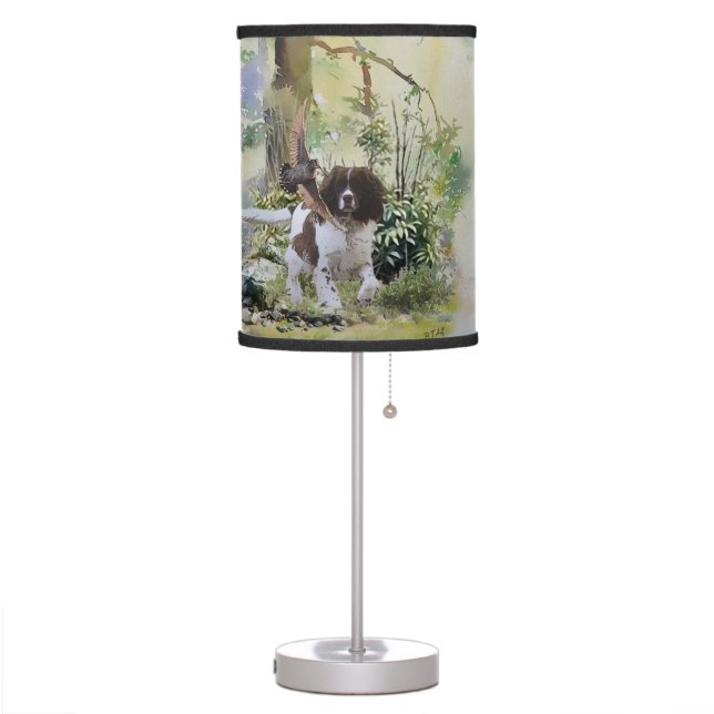  English Springer Spaniel with Woodcock  Table Lamp (Left)