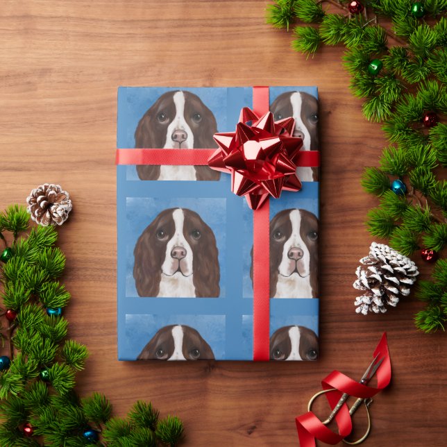 ENGLISH SPRINGER SPANIEL      WRAPPING PAPER (Holiday Gift)