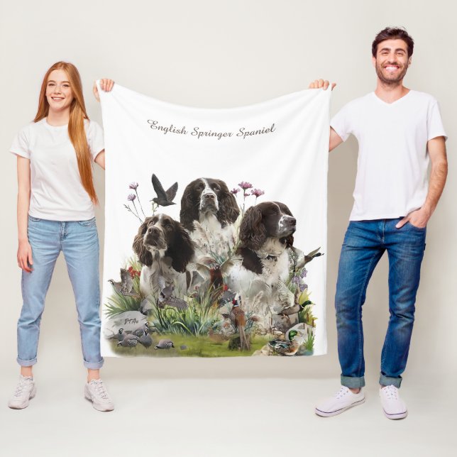 English Springer Spaniels ,Art Fleece Blanket (In Situ)