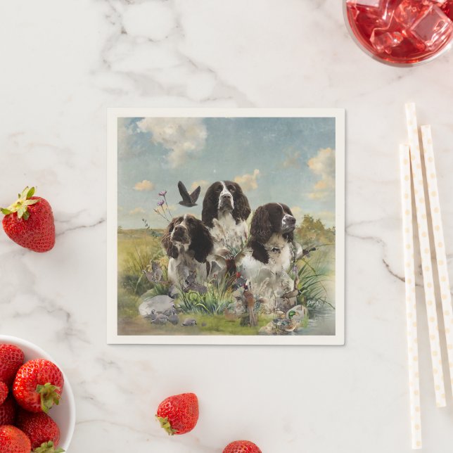 English Springer Spaniels ,Art Napkins (Insitu)