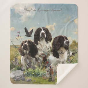 English Springer Spaniels ,Art Sherpa Blanket