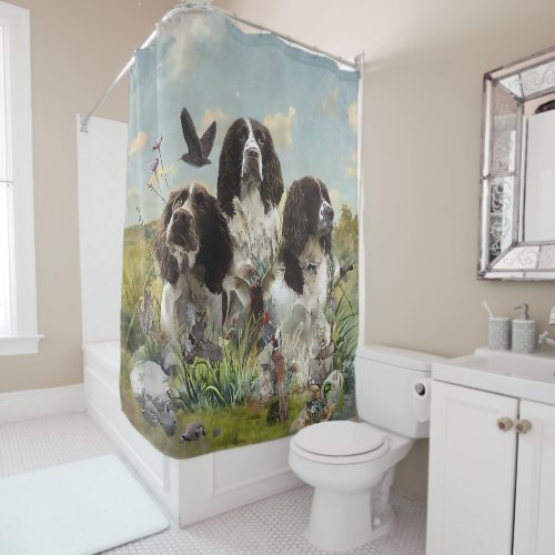 English Springer Spaniels Art Shower Curtain