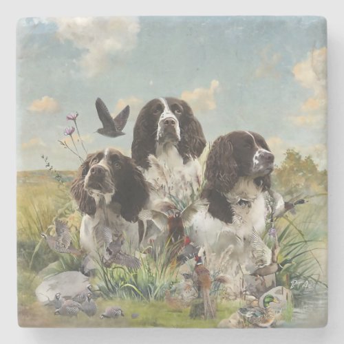 English Springer Spaniels Art Stone Coaster