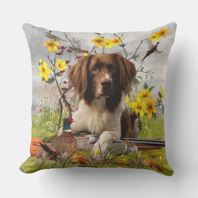 English Springer Spaniels ,Art Throw Pillow (Front)