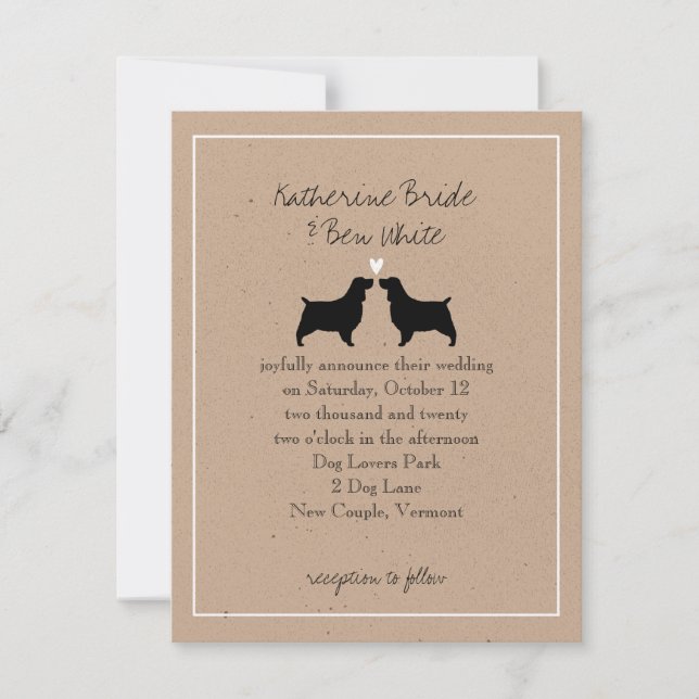 English Springer Spaniels Wedding Invitation (Front)