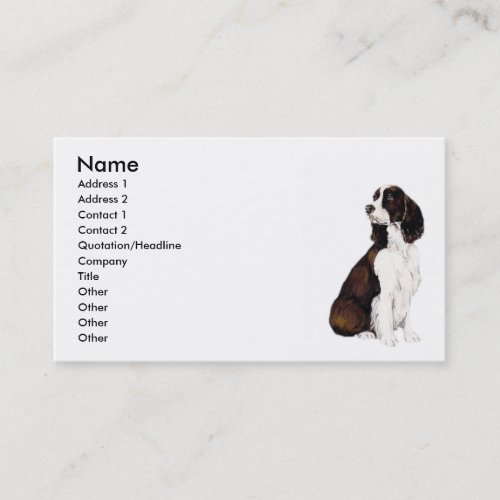 "English Springr Spaniel" Dog Art Business Card