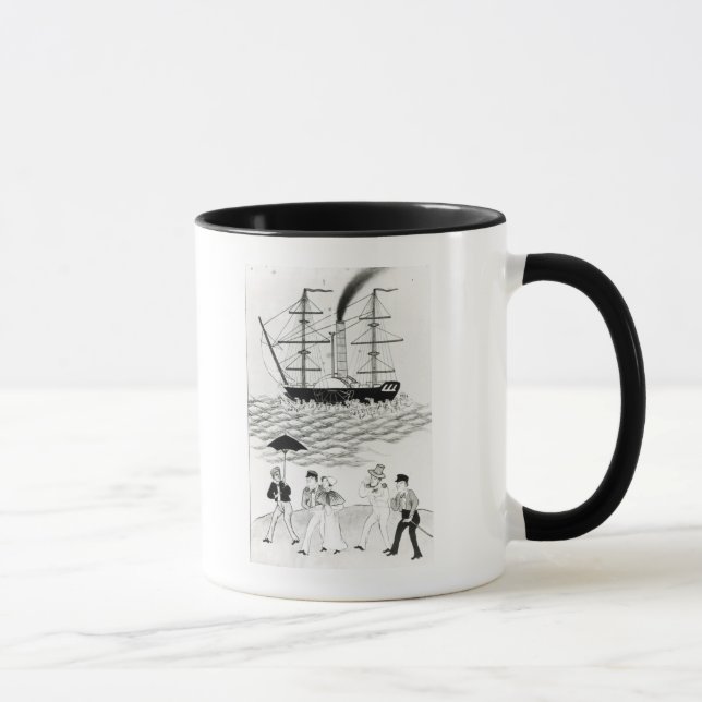 English Steamship at Canton, 1840 Mug (Right)