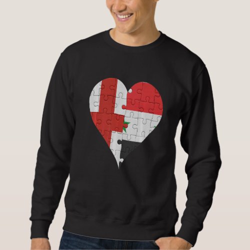 English Syrian Flag Heart Sweatshirt