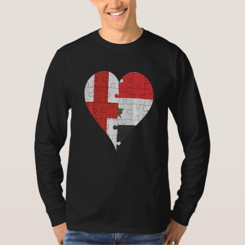 English Syrian Flag Heart T_Shirt