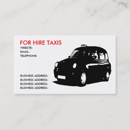 English Taxi Business Card