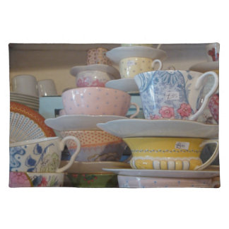 English Tea Cups Cloth Placemat