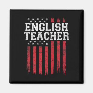 English Teacher American Flag Usa Patriot Patrioti Magnet