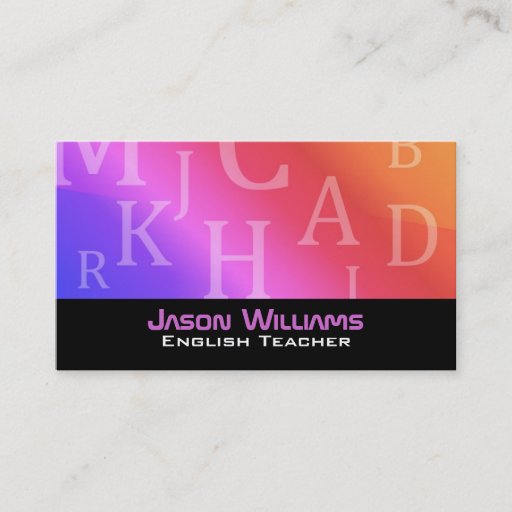 Customizable English teacher Business Cards
