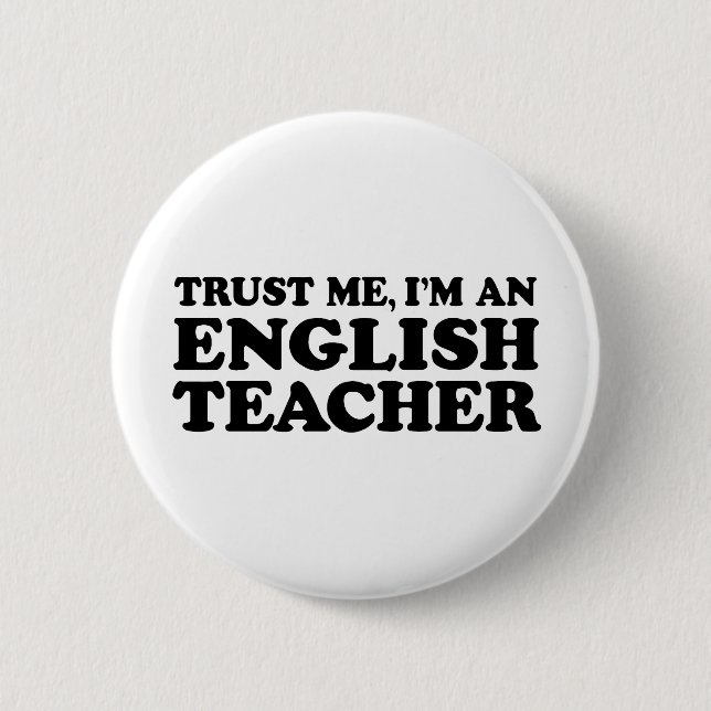 English Teacher Button (Front)
