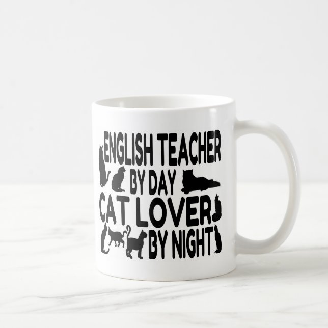 English Teacher Cat Lover Coffee Mug (Right)