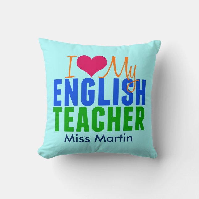 English Teacher Custom Throw Pillow (Front)