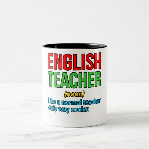 English Teacher Definition Language Grammar Two_Tone Coffee Mug