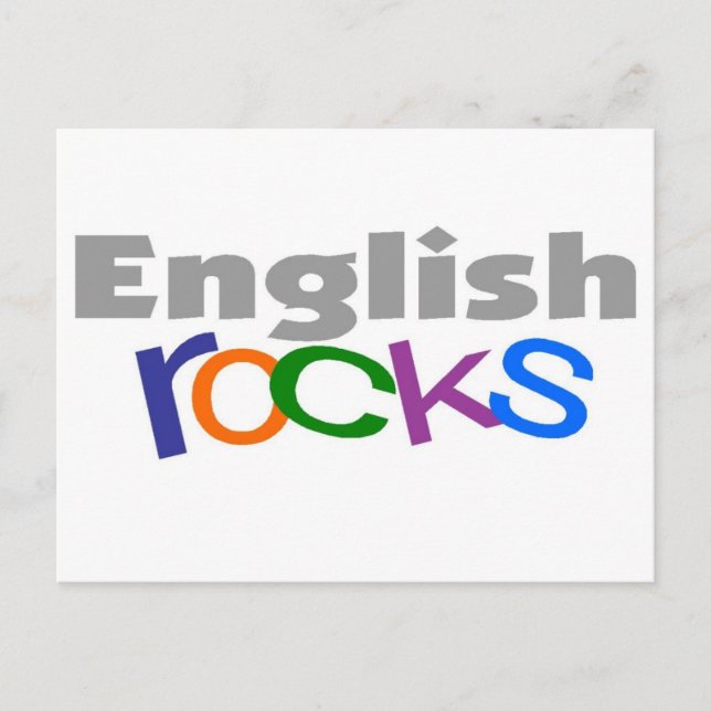 English Teacher "English Rocks" Gifts Postcard (Front)
