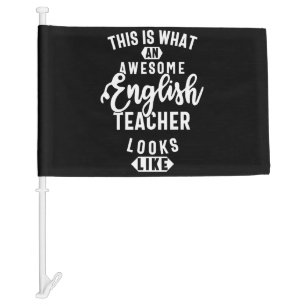English teacher, Funny english teacher Car Flag