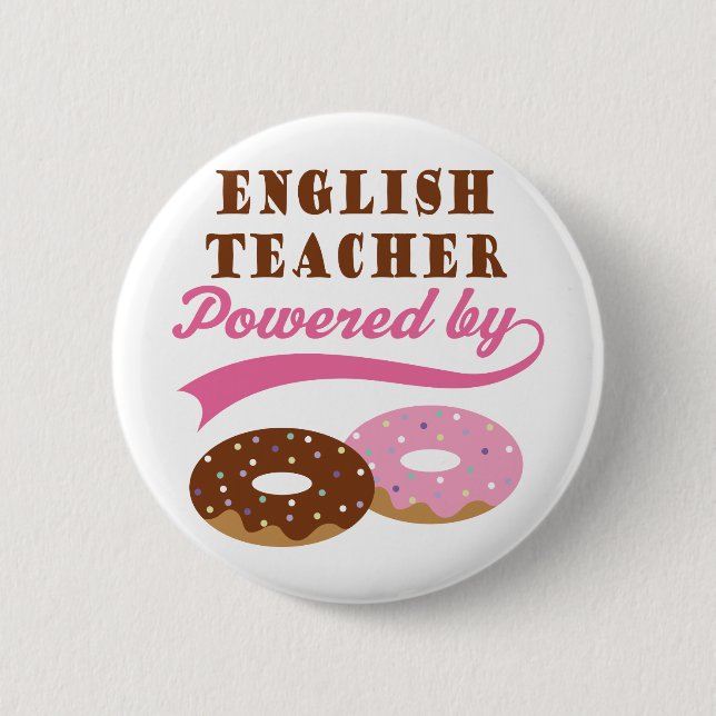 English Teacher Gift (Donuts) Button (Front)
