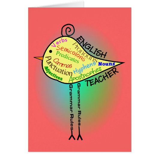 English Teacher "Grammar Bird" Gifts (Front)