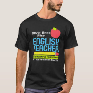 English Teacher Humor Reading Books Vocabulary Gra T-Shirt