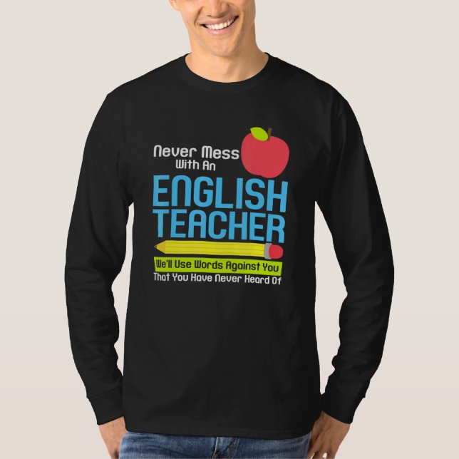 English Teacher Humor Reading Books Vocabulary Gra T-Shirt (Front)