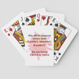 English Teacher Joke Gift Pregnant Joke Gift Poker Cards
