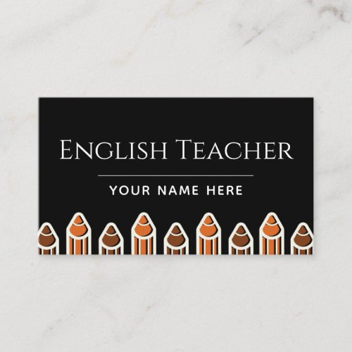 English Teacher Language Instructor Professional  Business Card