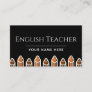 English Teacher Language Instructor Professional  Business Card