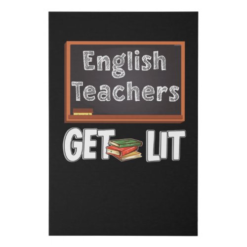 English Teacher Literature Books Book Blackboard Faux Canvas Print