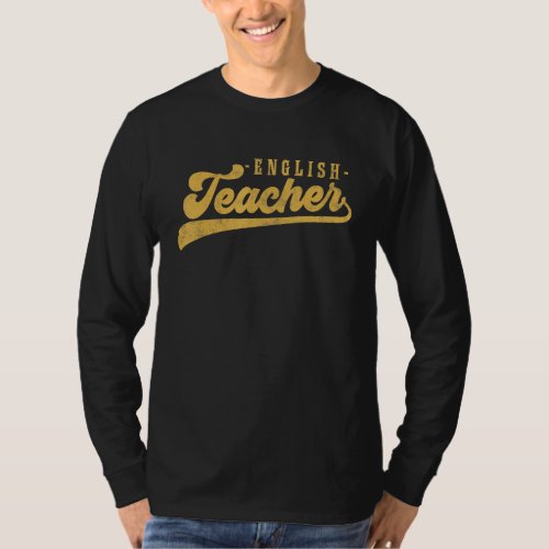 English Teacher Men Women Vintage Graphic English  T_Shirt