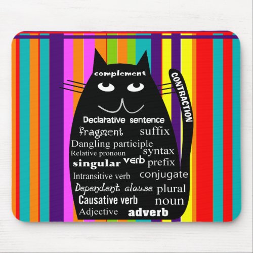 English Teacher Mousepad Grammar Cat